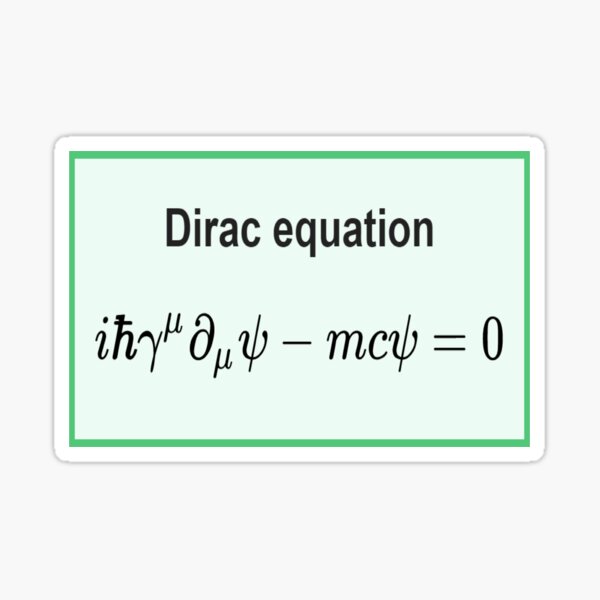 Dirac equation #Dirac #equation #DiracEquation #Physics Sticker