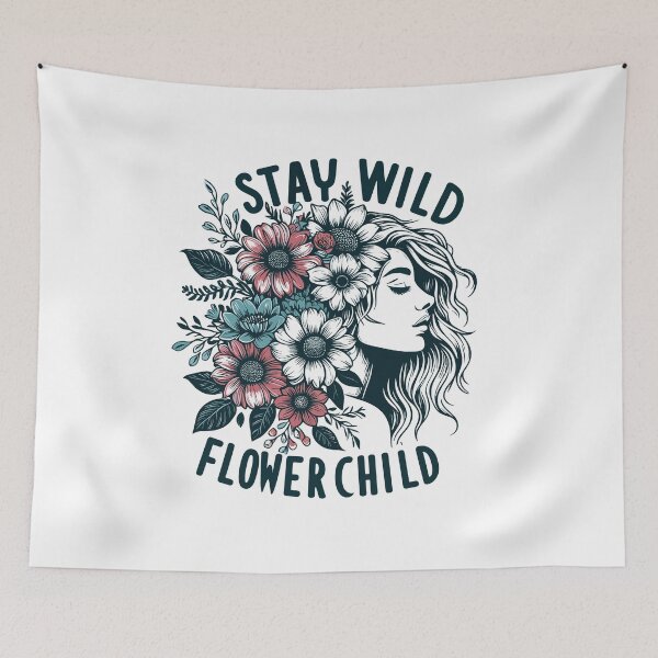 Item preview, Stay Wild Flower Child - Boho Hippie T-Shirt designed and sold by store7azzouzi.
