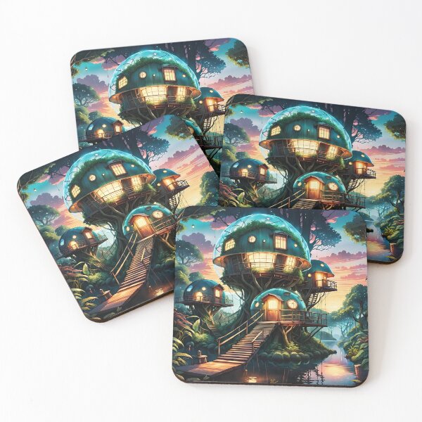 Item preview, Dome-shaped treehouses designed and sold by JulieMezuaAutriceImagesIntérieuresViaIA.