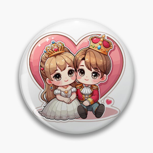 Item preview, Royal Heart Embrace: Young Prince and Princess Cuddle designed and sold by LittleSophia1.