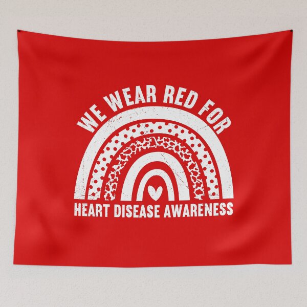 Item preview, We Wear Red For Heart Disease Awareness Rainbow Men Women designed and sold by MobyStickers.