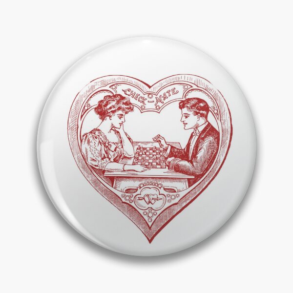 Artikelvorschau, Vintage-Schach-Valentinsgrußaufkleber entworfen und verkauft von laurelhell.