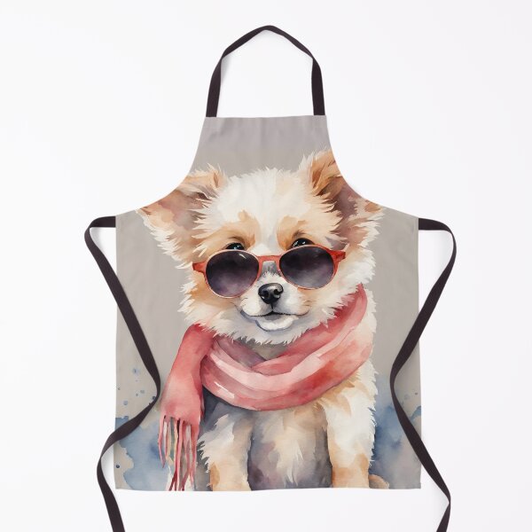 Item preview, Cute little dog with sunglasses and a scarf in watercolor. designed and sold by kreativeadern.