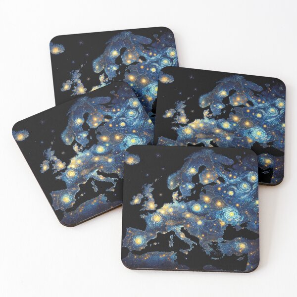 Item preview, Map of Europe, design in the style of Vincent van Gogh Starry Night designed and sold by CreativeSparkzz.