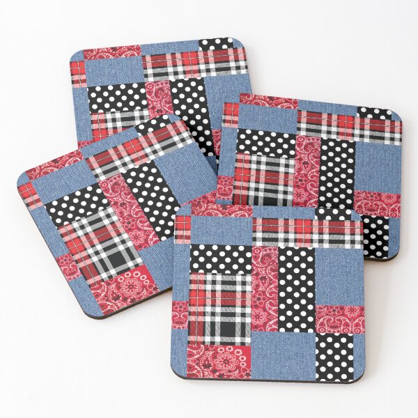 Item preview, 1950s Fabric Patches Rockabilly Style Plaid Polka Dot Denim Paisley designed and sold by VintageStyle.