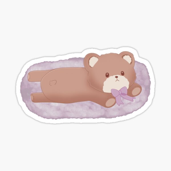 Baby Teddy Bear Laying On A Carpet Sticker
