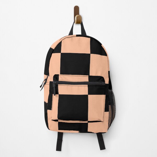 Item preview, Peach and Black Checkered Pattern designed and sold by ValeriesGallery.