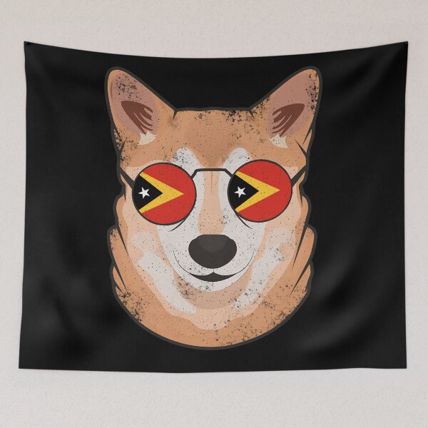 Item preview, Vintage Patriotic Shiba Inu Timorese Flag designed and sold by feether-store.