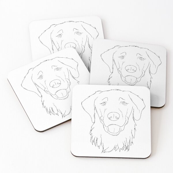 Item preview, Golden Retriever Black and White designed and sold by SqueakySketches.