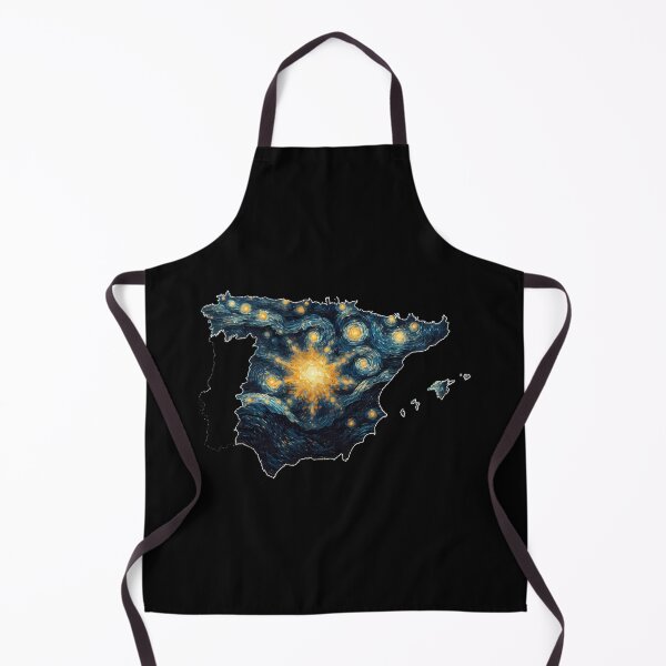 Item preview, Mapa de España, diseño al estilo de Vincent van Gogh La noche estrellada designed and sold by CreativeSparkzz.