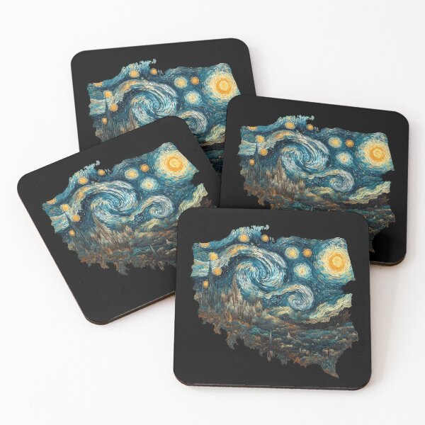 Item preview, Map of Poland, design in the style of Vincent van Gogh Starry Night designed and sold by CreativeSparkzz.