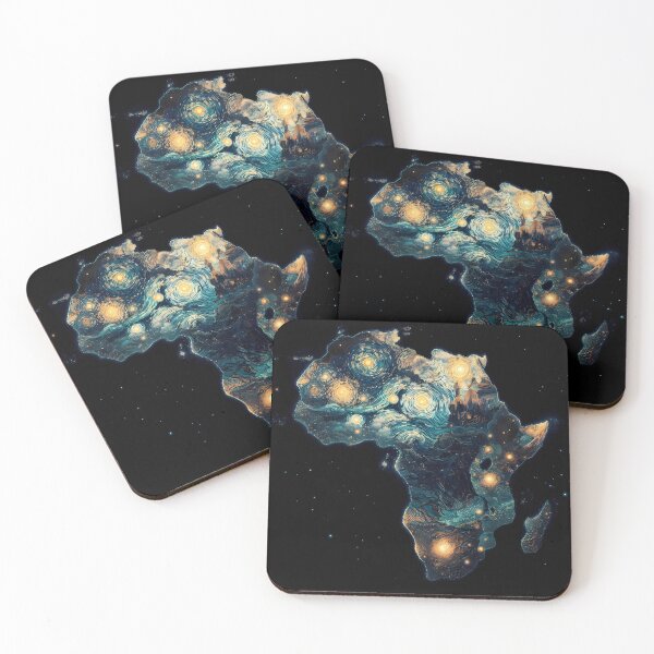 Item preview, Map of Africa, design in the style of Vincent van Gogh Starry Night designed and sold by CreativeSparkzz.