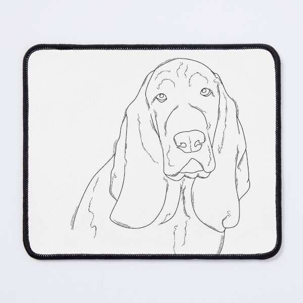 Item preview, Basset Hound Black and White designed and sold by SqueakySketches.