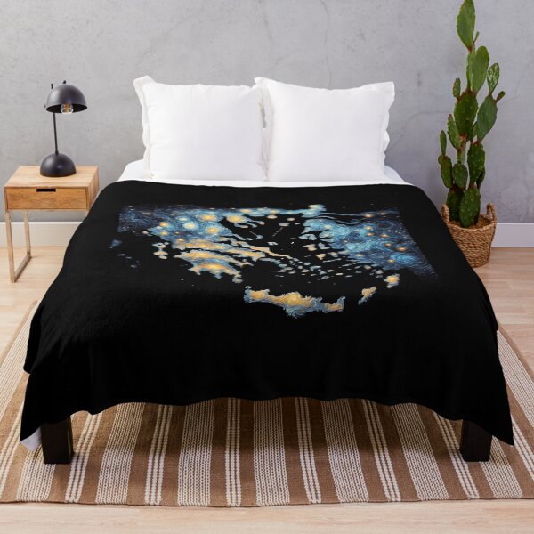 Item preview, Map of Greece, design in the style of Vincent van Gogh Starry Night designed and sold by CreativeSparkzz.