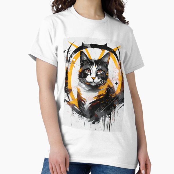 Solar Flare Feline - Abstract Cat Artistry Classic T-Shirt