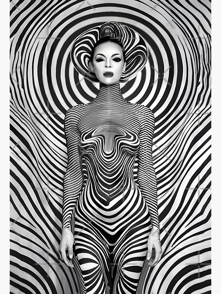 Zebra Muse: A Dazzling Dance of Body Paint and Op Art