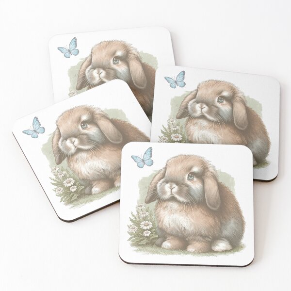 Artikelvorschau, Holland Lop Rabbit (braun, grau und weiß) entworfen und verkauft von Atelier-Selene.