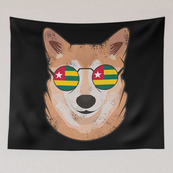 Item preview, Vintage Patriotic Shiba Inu Togolese Flag designed and sold by feether-store.