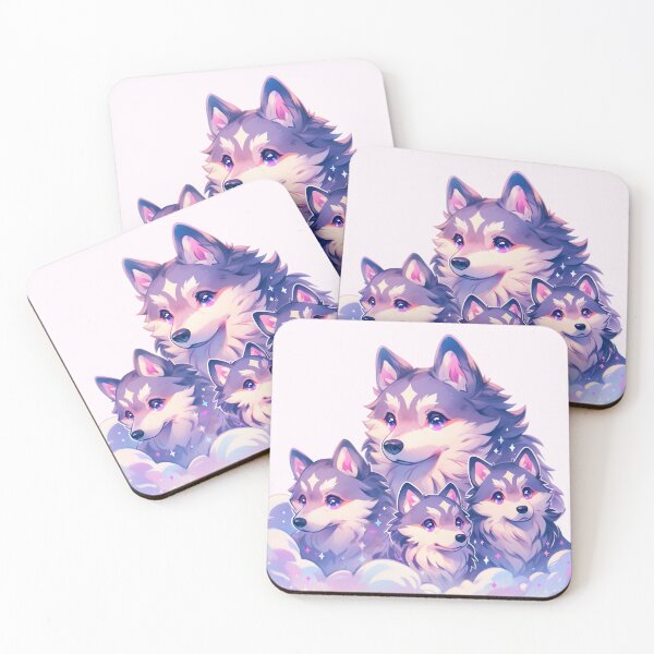 Item preview, Cute Kawaii Pastel Wolf Pack designed and sold by PastelMagic.
