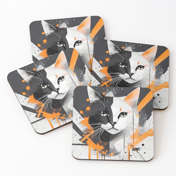 Item preview, Splattered Whiskers - Abstract Cat Design designed and sold by bsilvia.