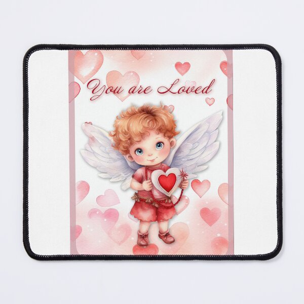 Item preview, Valentine card with baby angel with wings St Valentine's Day postcard Watercolor designed and sold by Createya.
