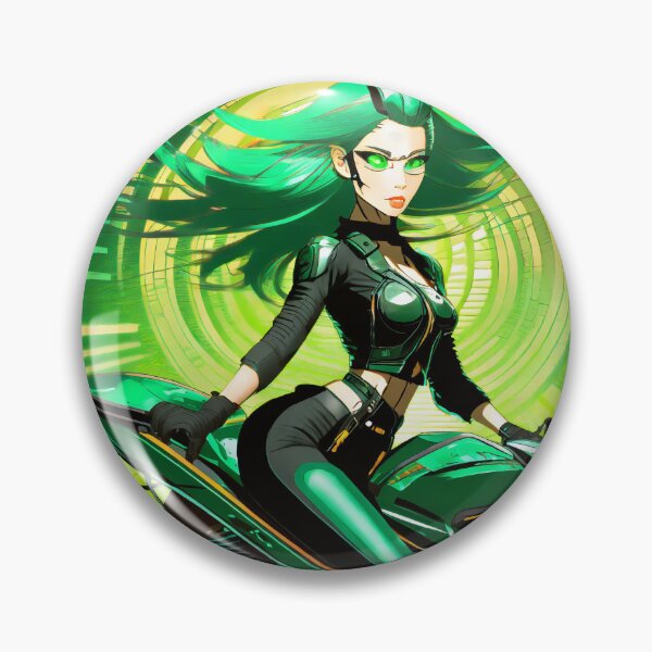 Item preview, Bikerlady in Green designed and sold by BADESIGNZZ.