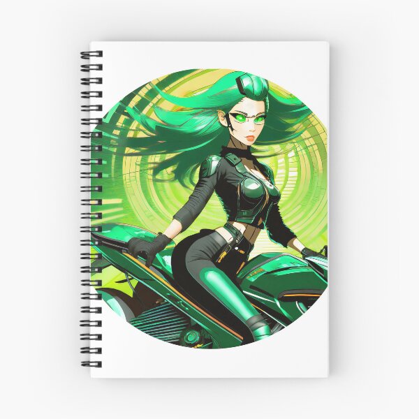 Item preview, Bikerlady in Green designed and sold by BADESIGNZZ.