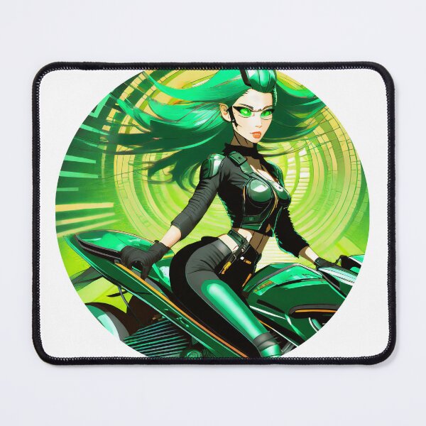 Item preview, Bikerlady in Green designed and sold by BADESIGNZZ.
