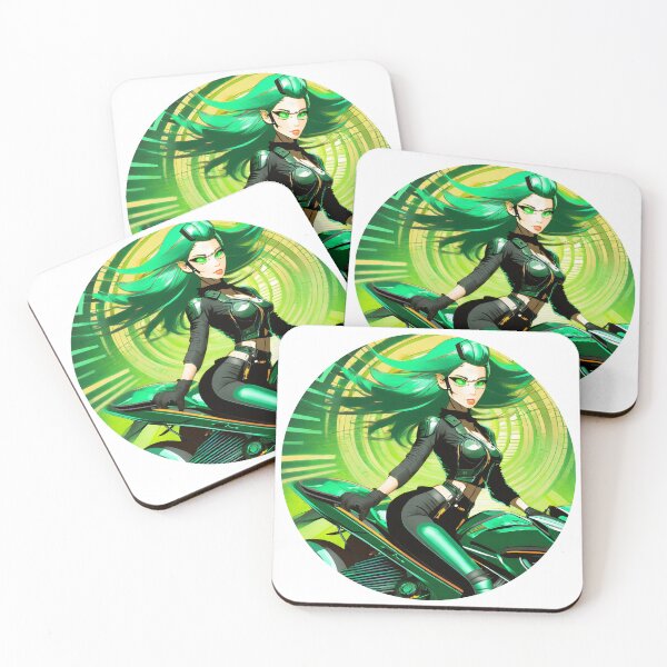 Item preview, Bikerlady in Green designed and sold by BADESIGNZZ.