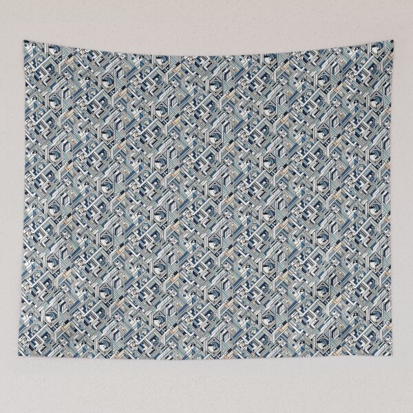 Item preview, Geometric abstraction. Minimalistic style. Blue 2 designed and sold by Cute-Forever.