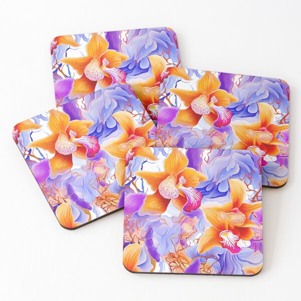 Item preview, Orchid Tile 16: Masquerade in Bloom, Spotted and Striped Exotica in Vibrant Hues designed and sold by TheBrainArt.