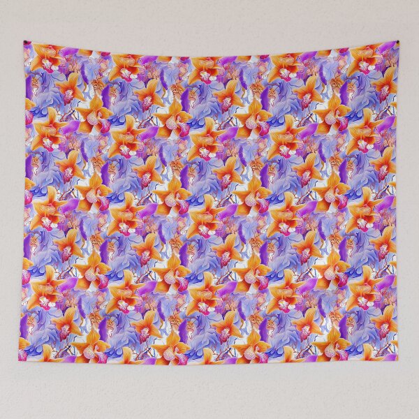 Item preview, Orchid Tile 16: Masquerade in Bloom, Spotted and Striped Exotica in Vibrant Hues designed and sold by TheBrainArt.