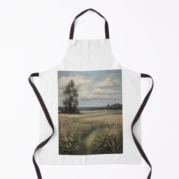 Item preview, Field and meadow landscape with flowers and tree, vintage oil painting designed and sold by CreativeSparkzz.