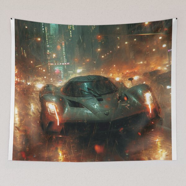 Item preview, Neon Soaked Speed: A Rain-Drenched Night in the City designed and sold by oanaunciuleanu.