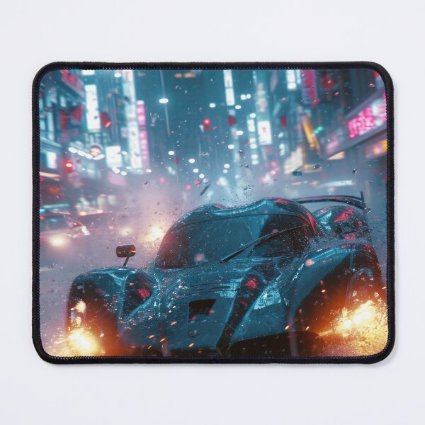Item preview, Neon Soaked Speed: A Rain-Drenched Night in the City designed and sold by oanaunciuleanu.
