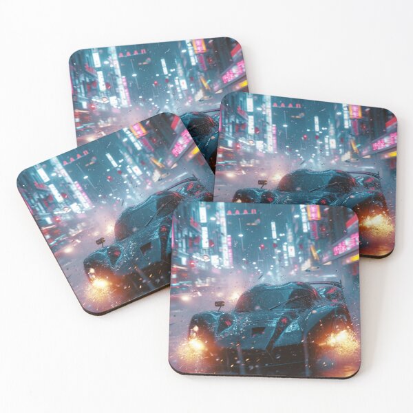 Item preview, Neon Soaked Speed: A Rain-Drenched Night in the City designed and sold by oanaunciuleanu.
