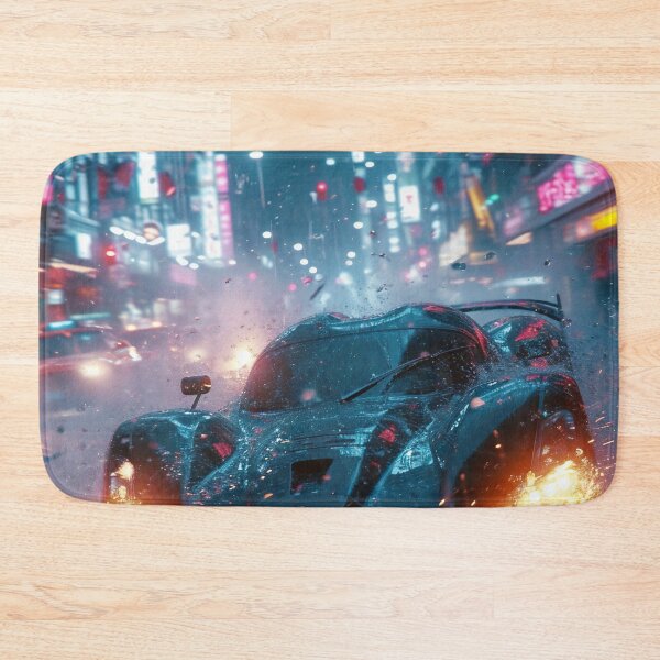 Item preview, Neon Soaked Speed: A Rain-Drenched Night in the City designed and sold by oanaunciuleanu.