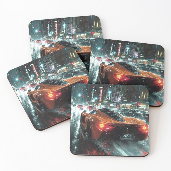 Item preview, Neon Soaked Speed: A Rain-Drenched Night in the City designed and sold by oanaunciuleanu.