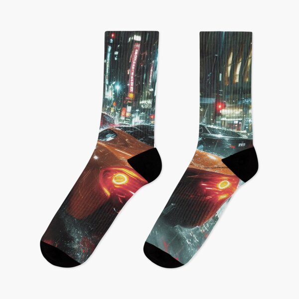 Item preview, Neon Soaked Speed: A Rain-Drenched Night in the City designed and sold by oanaunciuleanu.