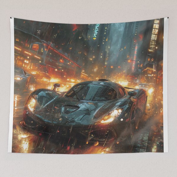 Item preview, Neon Soaked Speed: A Rain-Drenched Night in the City designed and sold by oanaunciuleanu.