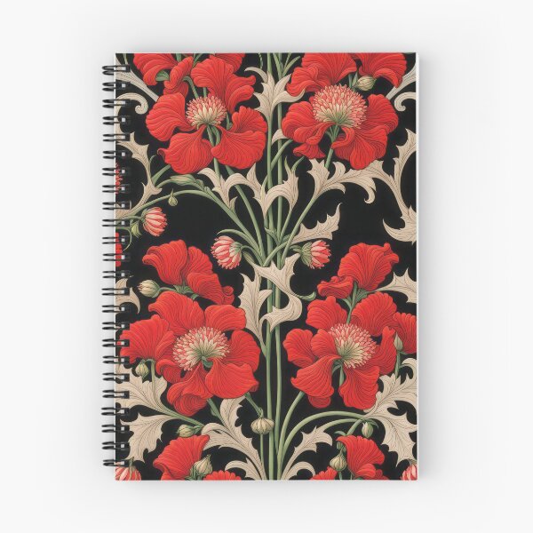 Item preview, Art Nouveau Floral Pattern Collection #1 - Red Snapdragon Flowers #12 designed and sold by elektronen.