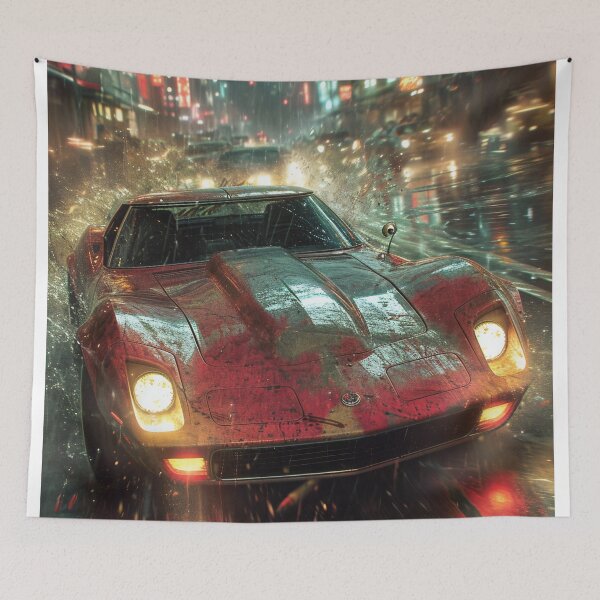 Item preview, Neon Soaked Speed: A Rain-Drenched Night in the City designed and sold by oanaunciuleanu.