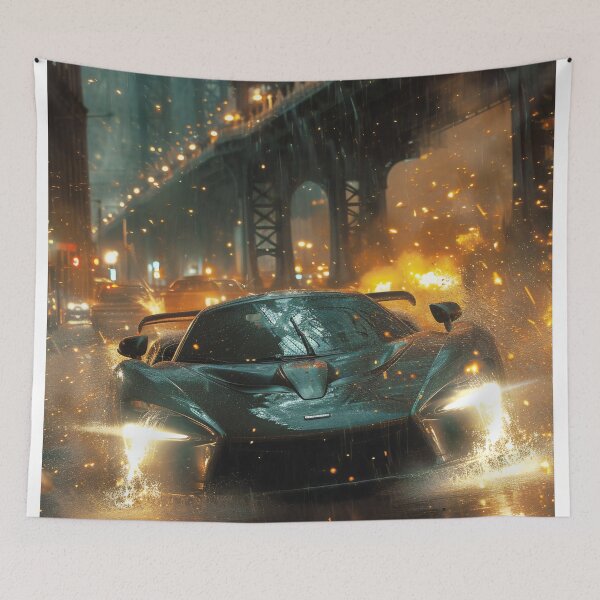 Item preview, Neon Soaked Speed: A Rain-Drenched Night in the City designed and sold by oanaunciuleanu.