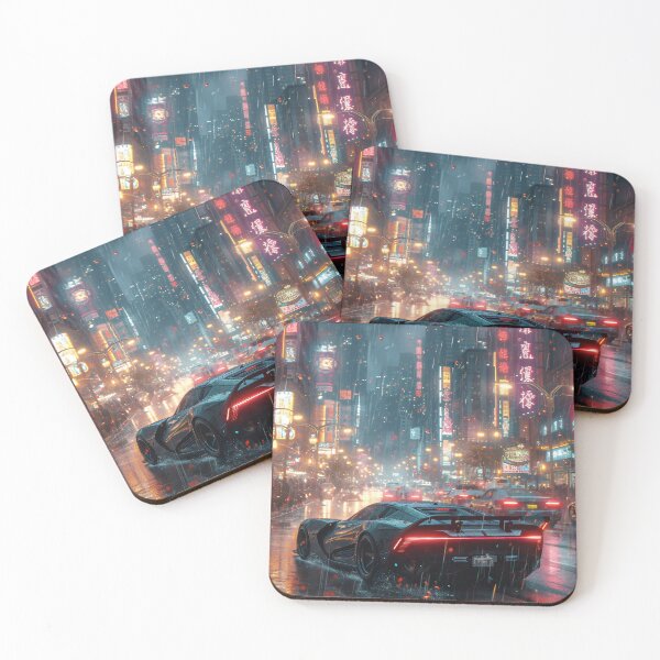 Item preview, Neon Soaked Speed: A Rain-Drenched Night in the City designed and sold by oanaunciuleanu.