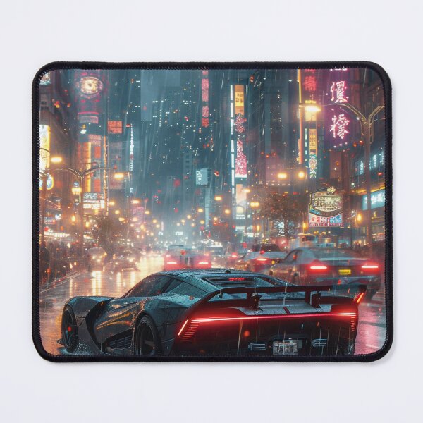 Item preview, Neon Soaked Speed: A Rain-Drenched Night in the City designed and sold by oanaunciuleanu.