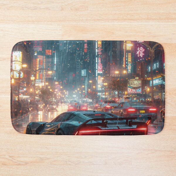Item preview, Neon Soaked Speed: A Rain-Drenched Night in the City designed and sold by oanaunciuleanu.
