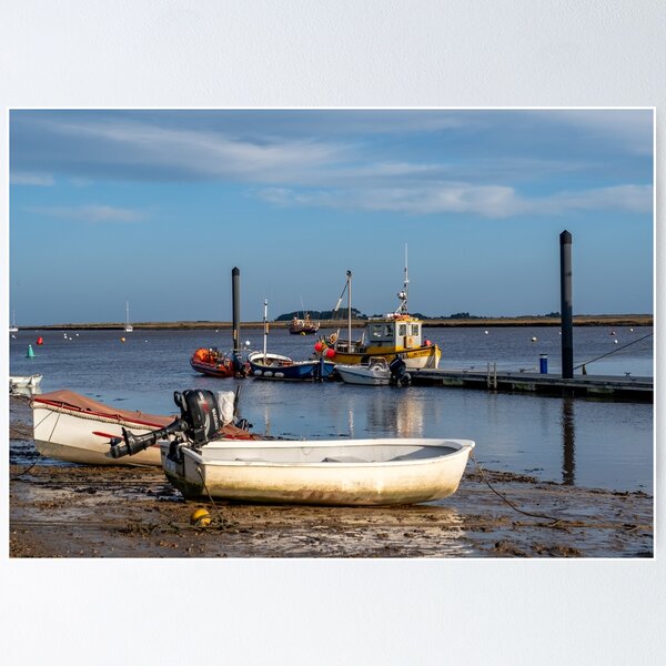 Item preview, Bote de remos varado durante la marea baja en Wells-next-the-sea Harbour designed and sold by yackers1.