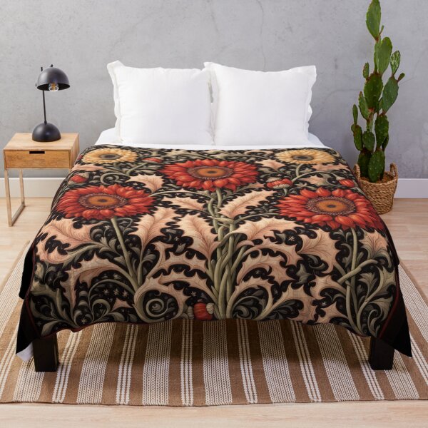 Item preview, Art Nouveau Floral Pattern Collection #1 - Red Sunflowers #2 designed and sold by elektronen.