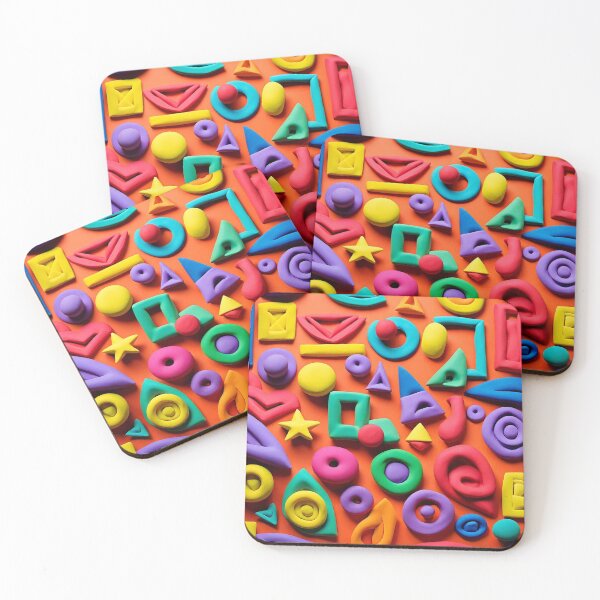 Item preview, Bright Colourful Shapes Made in Clay designed and sold by ComicJo.