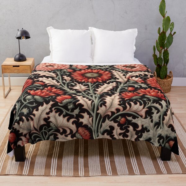 Item preview, Art Nouveau Floral Pattern Collection #1 - Red Sunflowers #3 designed and sold by elektronen.
